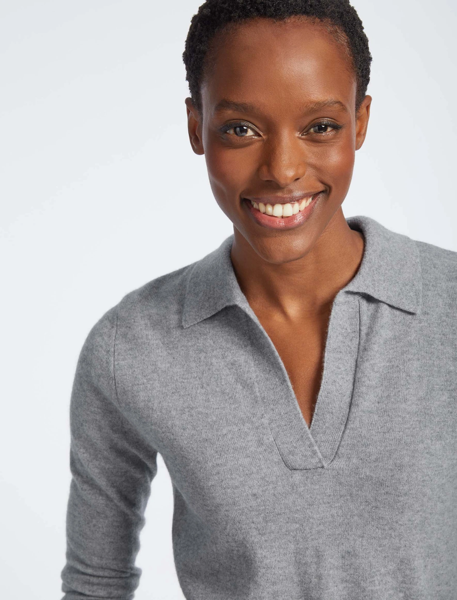 Gillian Cashmere Jumper - Light Grey 5 Gillian Cashmere Jumper - Light Grey - Image 3