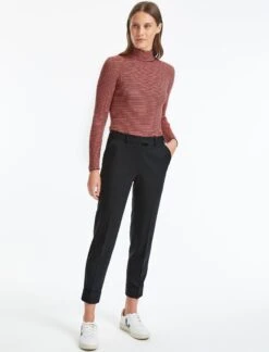 Mila Wool Jumper - Black Crimson White Stripe -Cheap Closet Curation Store SP22 K45 MILA CRIMSON NAVY CREAM LS 7344