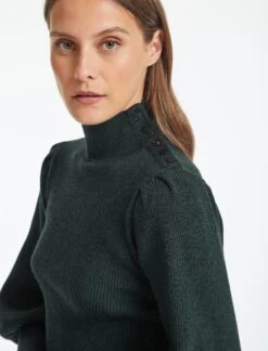 Eva Wool Funnel Neck Jumper - Dark Green -Cheap Closet Curation Store SP22 K56 EVA DARK GREEN LS 7496 14c43827 2240 4ece 9589 ed82fa635d22