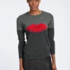 Love Lips Cashmere Jumper - Charcoal -Cheap Closet Curation Store SP22 K61 LOVELIPS BLACK LS 4031 5ae19ecd 7e6b 47d1 b040 1d657da56d3b