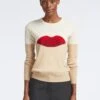 Love Lips Cashmere Jumper - Cream 2 Love Lips Cashmere Jumper - Cream -Cheap Closet Curation Store SP22 K61 LOVELIPS CREAM LS 3383 crop