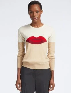 Love Lips Cashmere Jumper - Cream