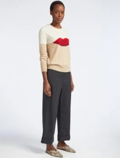 Love Lips Cashmere Jumper - Cream -Cheap Closet Curation Store SP22 K61 LOVELIPS CREAM LS 3388