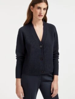 Caro Wool Cardigan - Navy
