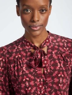 Beckett Silk Blouse - Rose Shibori Print 8 Beckett Silk Blouse - Rose Shibori Print -Cheap Closet Curation Store SP22 S52 BECKETT ROSESHIBORIPRINT LS 4103