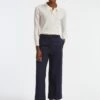 Turner Classic Wool Crop Wide Leg Trouser - Navy -Cheap Closet Curation Store SP22 TR42 TURNER NAVY LS 29024