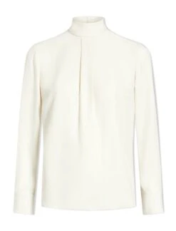 Riley Silk Funnel Neck Blouse - Cream -Cheap Closet Curation Store SP23 B147 RILEY CREAM CO