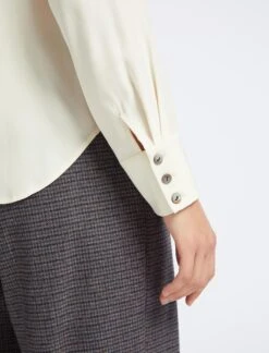 Riley Silk Funnel Neck Blouse - Cream -Cheap Closet Curation Store SP23 B147 RILEY CREAM LS 26750