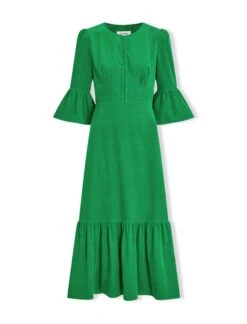 Daphne Pin Corduroy Round Neck Maxi Dress - Emerald Green 15 Daphne Pin Corduroy Round Neck Maxi Dress - Emerald Green -Cheap Closet Curation Store SP23 D466 DAPHNE EMERALDGREEN CO