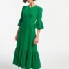 Daphne Pin Corduroy Round Neck Maxi Dress - Emerald Green -Cheap Closet Curation Store SP23 D466 DAPHNE EMERALD GREEN LS 14295