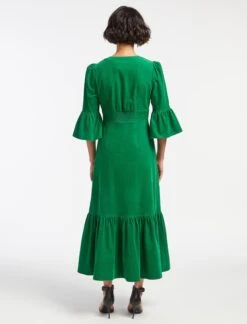 Daphne Pin Corduroy Round Neck Maxi Dress - Emerald Green 14 Daphne Pin Corduroy Round Neck Maxi Dress - Emerald Green -Cheap Closet Curation Store SP23 D466 DAPHNE EMERALD GREEN LS 14326