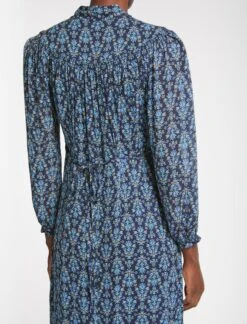 Abigail Midi Dress - Blue Folk Floral Print -Cheap Closet Curation Store SP23 D489 ABIGAIL BLUEFOLKFLORALPRINT LS 3832