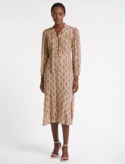 Abigail Midi Dress - Stone Rust Folk Floral Print -Cheap Closet Curation Store SP23 D489 ABIGAIL STONERUSTFOLKFLORALPRINT LS 2919