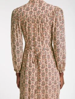 Abigail Midi Dress - Stone Rust Folk Floral Print -Cheap Closet Curation Store SP23 D489 ABIGAIL STONERUSTFOLKFLORALPRINT LS 2981