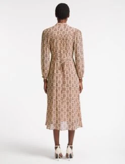 Abigail Midi Dress - Stone Rust Folk Floral Print -Cheap Closet Curation Store SP23 D489 ABIGAIL STONERUSTFOLKFLORALPRINT LS 2988