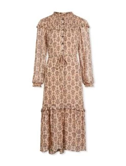 Isla Maxi Dress - Stone Rust Folk Floral Print -Cheap Closet Curation Store SP23 D490 ISLA STONERUSTFOLKFLORALPRINT CO