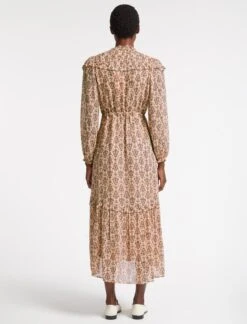 Isla Maxi Dress - Stone Rust Folk Floral Print -Cheap Closet Curation Store SP23 D490 ISLA STONERUSTFOLKFLORALPRINT LS 2308