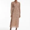 Luella Maxi Dress - Stone Rust Folk Floral Print -Cheap Closet Curation Store SP23 D491 LUELLA STONERUSTFOLKFLORALPRINT LS 28729