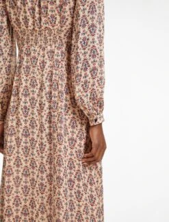 Luella Maxi Dress - Stone Rust Folk Floral Print -Cheap Closet Curation Store SP23 D491 LUELLA STONERUSTFOLKFLORALPRINT LS 28768