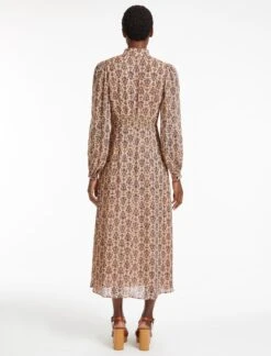 Luella Maxi Dress - Stone Rust Folk Floral Print -Cheap Closet Curation Store SP23 D491 LUELLA STONERUSTFOLKFLORALPRINT LS 28775