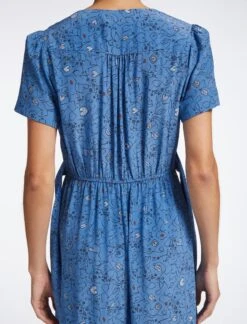 Gina Silk Maxi Dress - Blue Lips Eyes Print -Cheap Closet Curation Store SP23 D499 L GINA BLUELIPSEYESPRINT LS 3689