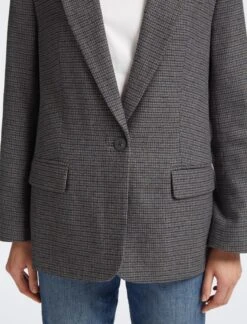 Jordan Wool Oversized Blazer - Charcoal Navy Black Check 13 Jordan Wool Oversized Blazer - Charcoal Navy Black Check -Cheap Closet Curation Store SP23 JK44 JORDAN CHARCOAL NAVY BLACK CHECK LS 25519