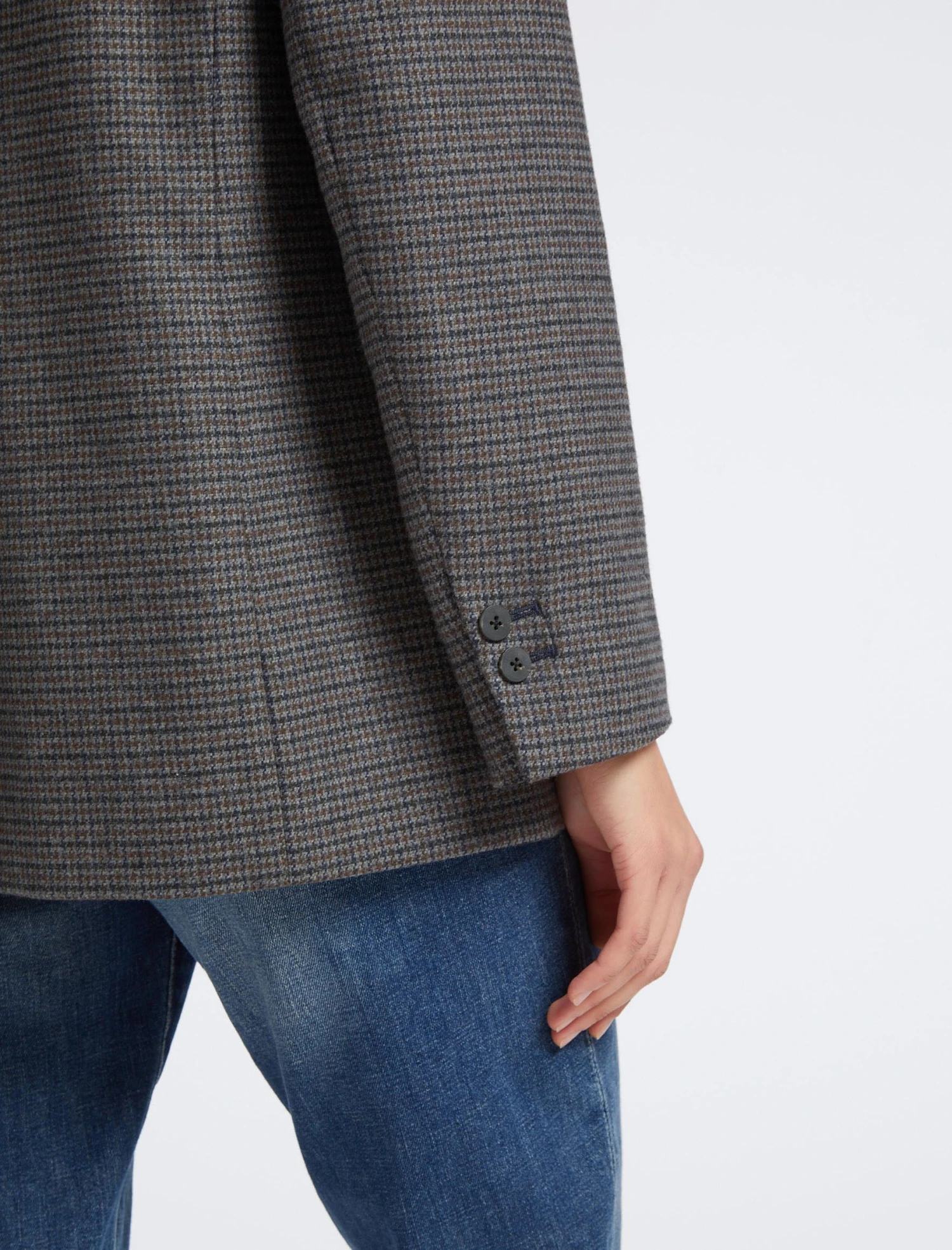 Jordan Wool Oversized Blazer - Charcoal Navy Black Check 8 Jordan Wool Oversized Blazer - Charcoal Navy Black Check - Image 6