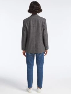 Jordan Wool Oversized Blazer - Charcoal Navy Black Check 15 Jordan Wool Oversized Blazer - Charcoal Navy Black Check -Cheap Closet Curation Store SP23 JK44 JORDAN CHARCOAL NAVY BLACK CHECK LS 25540