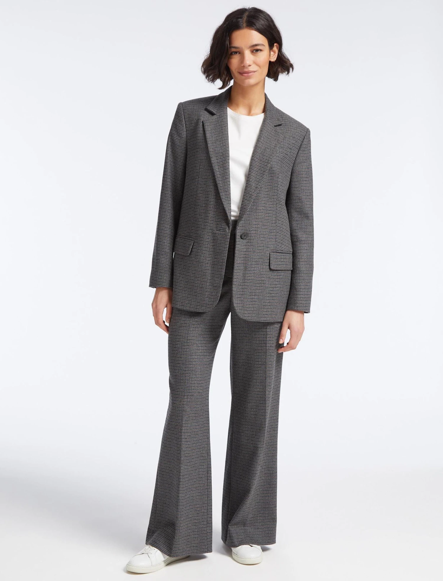 Jordan Wool Oversized Blazer - Charcoal Navy Black Check 4 Jordan Wool Oversized Blazer - Charcoal Navy Black Check - Image 2