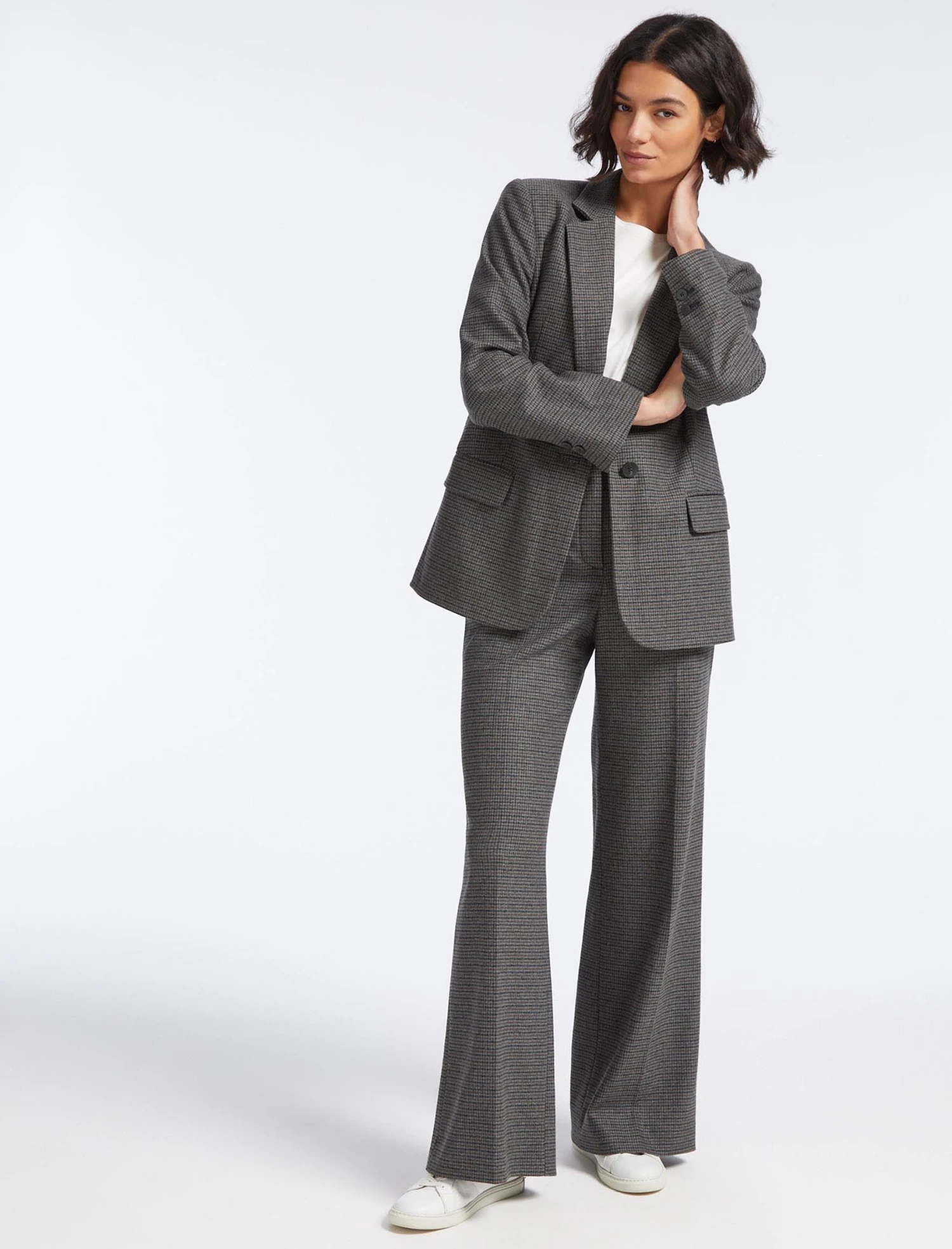 Jordan Wool Oversized Blazer - Charcoal Navy Black Check 6 Jordan Wool Oversized Blazer - Charcoal Navy Black Check - Image 4