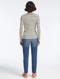 Frieda Wool Jumper - Cream Black Stripe -Cheap Closet Curation Store SP23 K114 FRIEDA CREAM BLACK STRIPE LS 25395