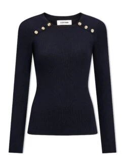 Frieda Wool Jumper - Navy -Cheap Closet Curation Store SP23 K114 FRIEDA NAVY CO