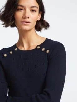 Frieda Wool Jumper - Navy -Cheap Closet Curation Store SP23 K114 FRIEDA NAVY LS 25325