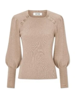 Eva Wool Round Neck Jumper - Beige -Cheap Closet Curation Store SP23 K115 EVA BEIGE CO