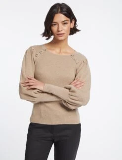 Eva Wool Round Neck Jumper - Beige -Cheap Closet Curation Store SP23 K115 EVA BEIGE LS 4673