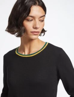 Olivia Wool Jumper - Colour Block Black -Cheap Closet Curation Store SP23 K120 OLIVIA COLOUR BLOCK BLACKLS 5393