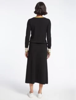 Olivia Wool Jumper - Colour Block Black -Cheap Closet Curation Store SP23 K120 OLIVIA COLOUR BLOCK BLACK LS 5407