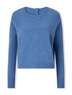 Lainey Cashmere Jumper - Mid Blue -Cheap Closet Curation Store SP23 K43 MID SPACE BLUE CO