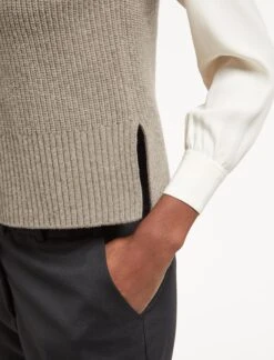 Janie Sleeveless Funnel Neck Jumper - Taupe -Cheap Closet Curation Store SP23 K51JANIE TAUPE LS 1989