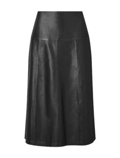 Tiana Leather Midi Skirt - Black -Cheap Closet Curation Store SP23 SK119 BLACK CO