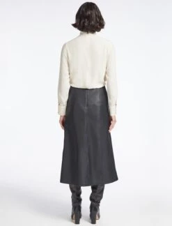 Tiana Leather Midi Skirt - Navy -Cheap Closet Curation Store SP23 SK119 TIANA NAVY LS 4075