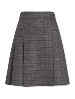 Celina Wool Short Skirt - Charcoal Navy Black Check -Cheap Closet Curation Store SP23 SK153 CELINA CHARCOALNAVYBLACKCHECK CO