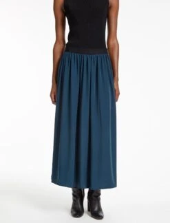 Serena Midi Skirt - Petrol -Cheap Closet Curation Store SP23 SK158 SIERRA PETROL LS 28468