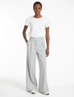 Margot New Wool Wide Leg Trouser - Light Grey -Cheap Closet Curation Store SP23 TR70 MARGOT LIGHTGREY LS 28844