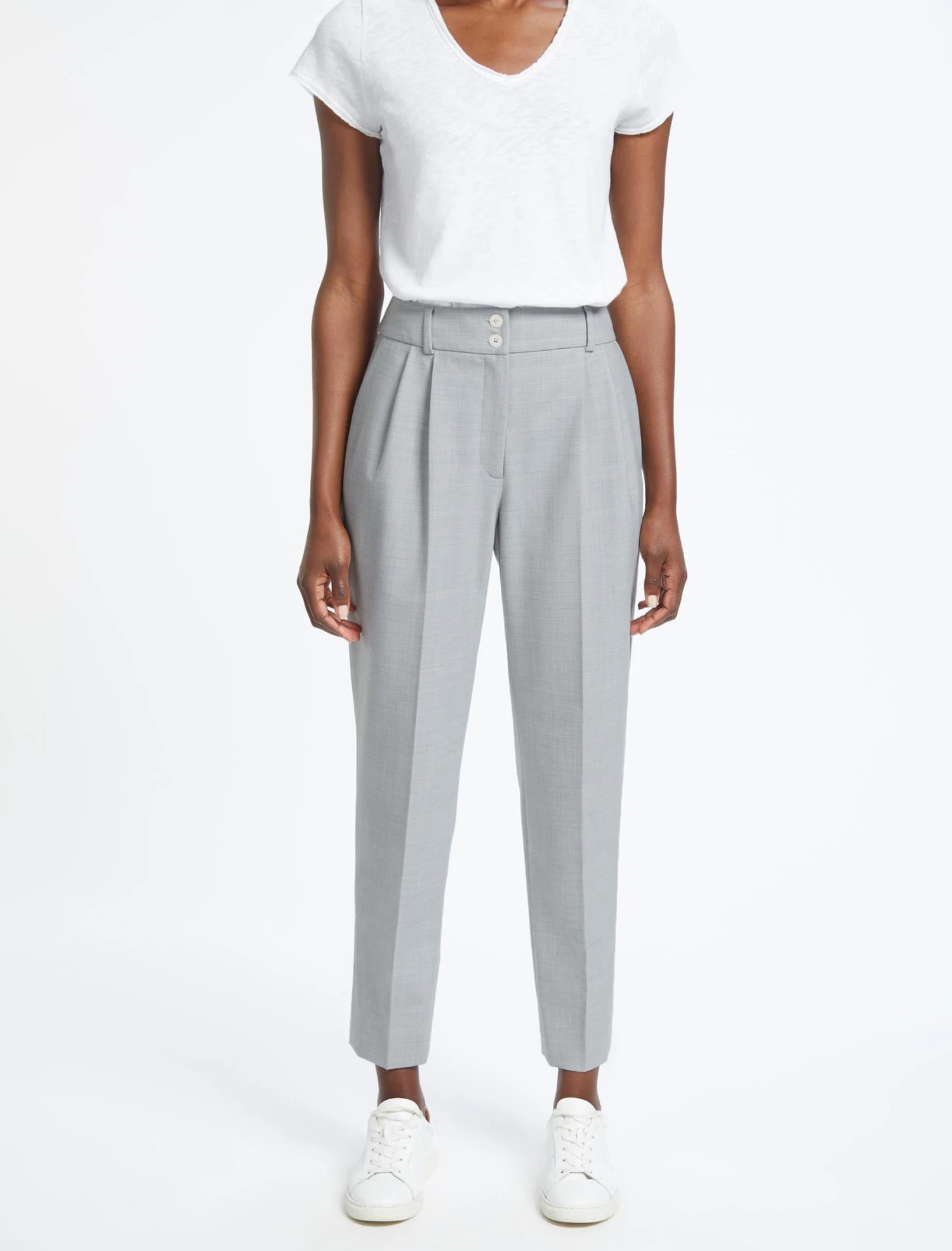 Tristan New Wool Tapered Trouser - Light Grey 4 Tristan New Wool Tapered Trouser - Light Grey - Image 2