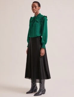 Bay Blouse - Green Black Trellis Print 14 Bay Blouse - Green Black Trellis Print -Cheap Closet Curation Store SP24 B155 BAY GREENBLACKTRELLISHPRINT LS 2269