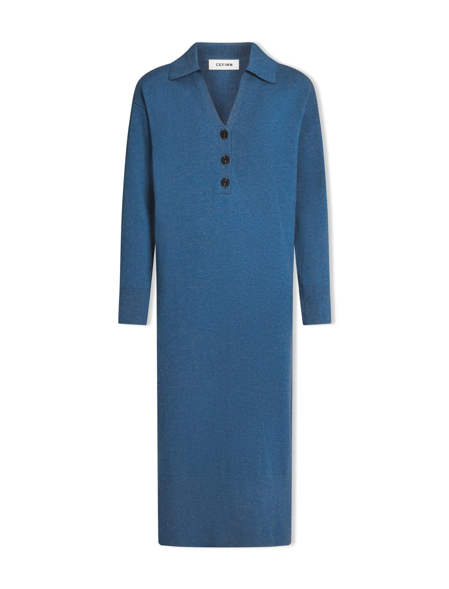 Eleanor Wool Knit Dress - Mid Blue 10 Eleanor Wool Knit Dress - Mid Blue - Image 8