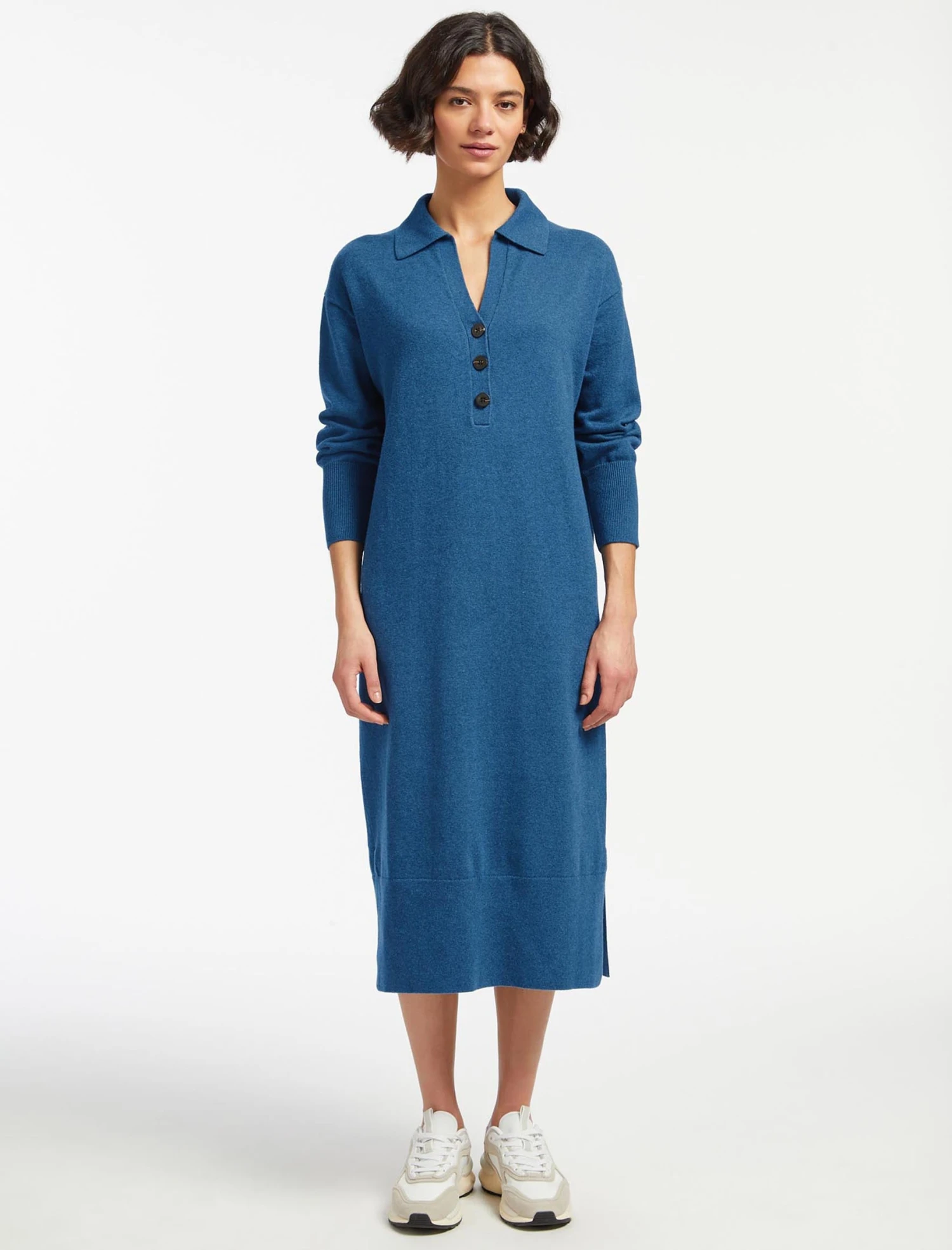 Eleanor Wool Knit Dress - Mid Blue 6 Eleanor Wool Knit Dress - Mid Blue - Image 4