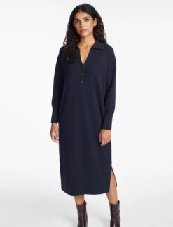 Eleanor Wool Knit Dress - Navy -Cheap Closet Curation Store SP24 D496 ELEANOR NAVY LS 1664