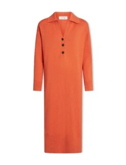 Eleanor Wool Knit Dress - Orange 17 Eleanor Wool Knit Dress - Orange -Cheap Closet Curation Store SP24 D496 ELEANOR ORANGE LS